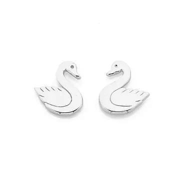 Sterling Silver Swan Studs