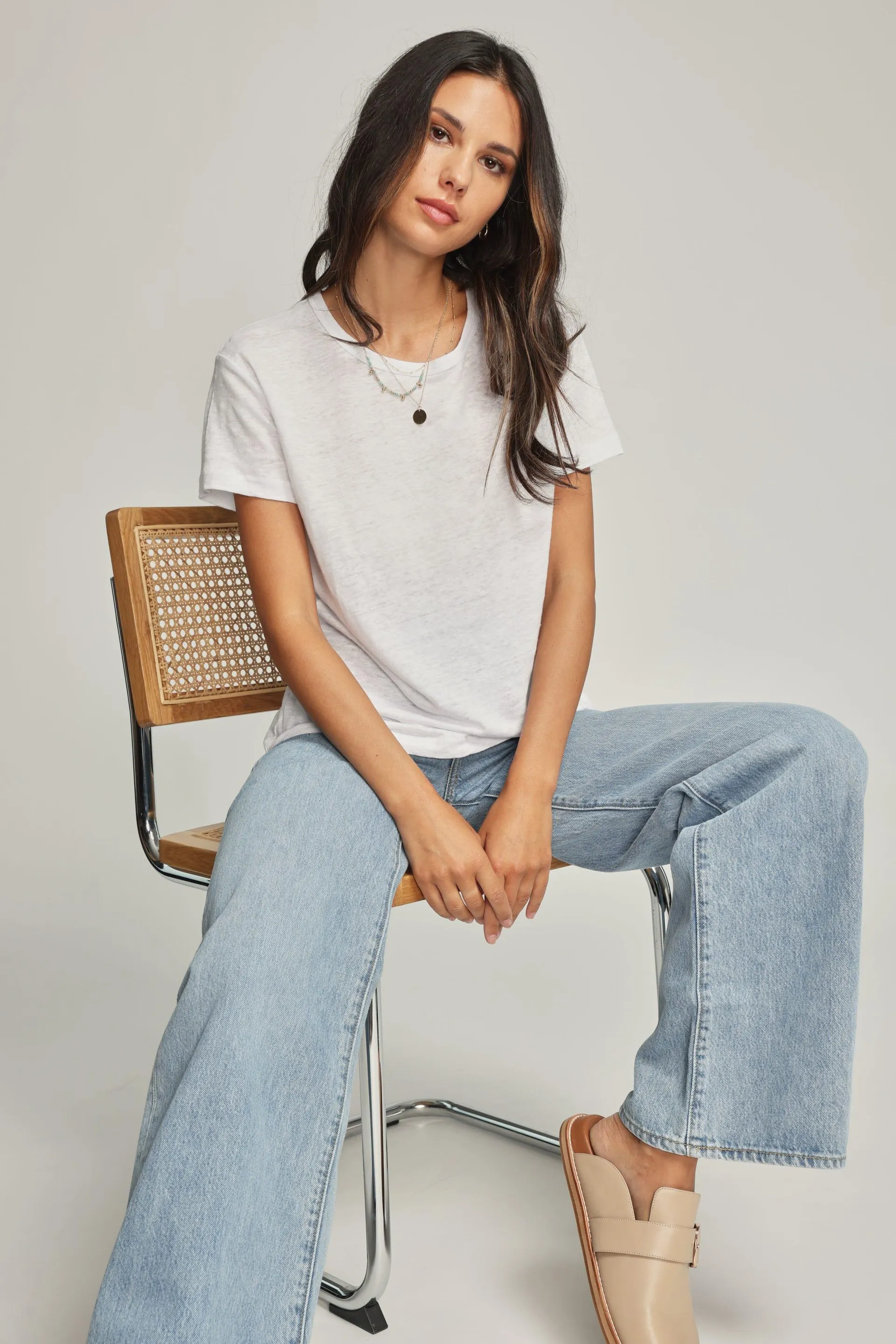 Sage Linen Crew Neck Tee