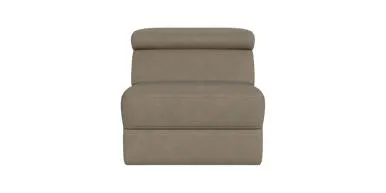 Stevie Modular Armless Chair with Adjustable Headrest in Leather