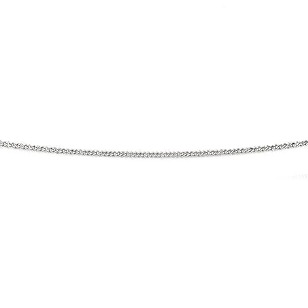9ct White Gold, 55cm Solid Curb Chain