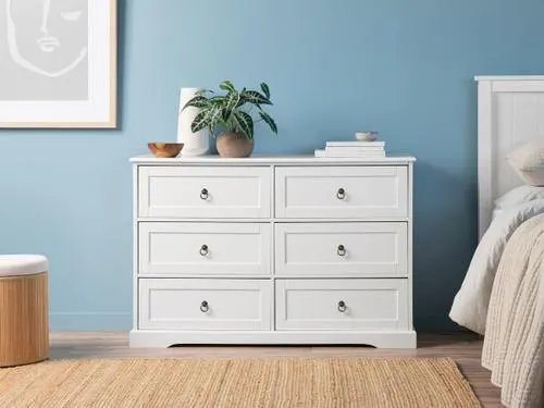 Hamptons Six Drawer - Wide