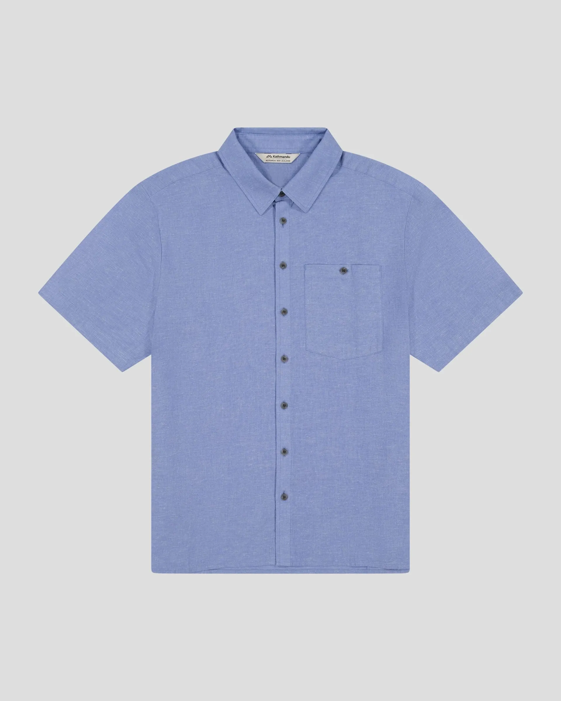 Men’s Weekend Natural Short Sleeve Shirt - Washed Peri Chambray