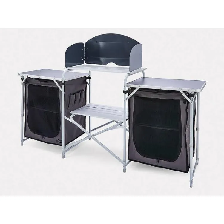 Camping Kitchen - Foldable Portable with Storage and Wind Shield