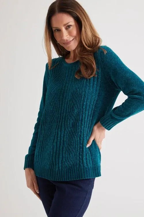 Millers Long Sleeve Cable Chenille Jumper