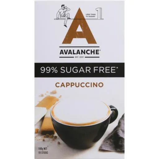 Avalanche Coffee Mix Cappuccino 99% Sugar Free 10 Pack