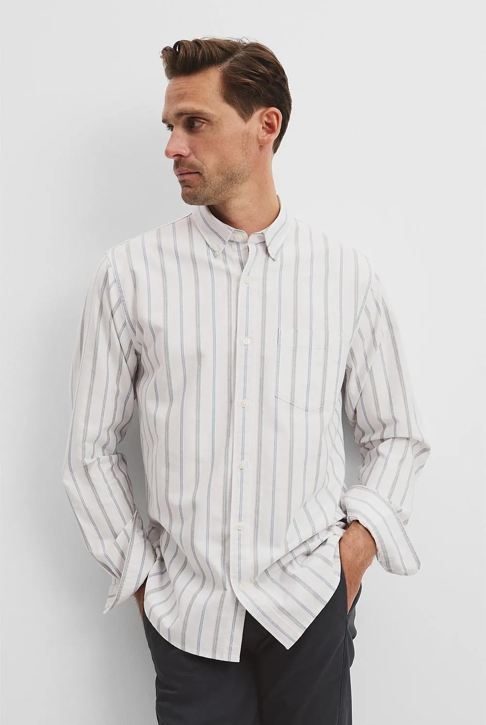 Long Sleeve Reg Gec Oxf Strap Shirt