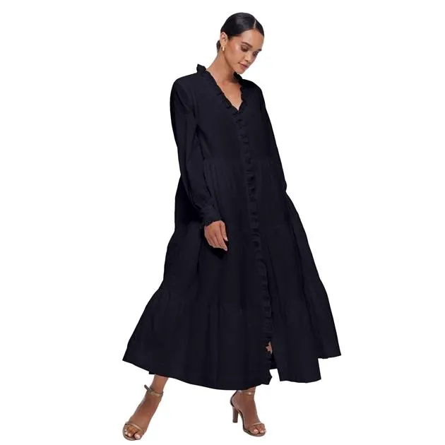 Blak Ruffle Me Midi Dress