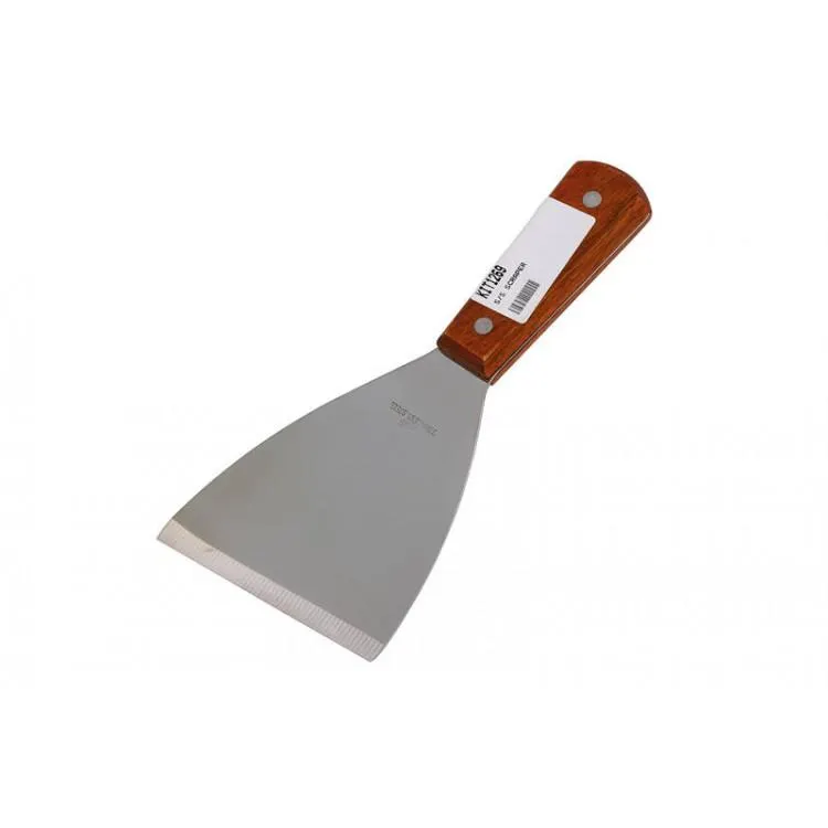 Food Grime Triangle Scraper Wooden Handle BBQ Tool 95mm Wide