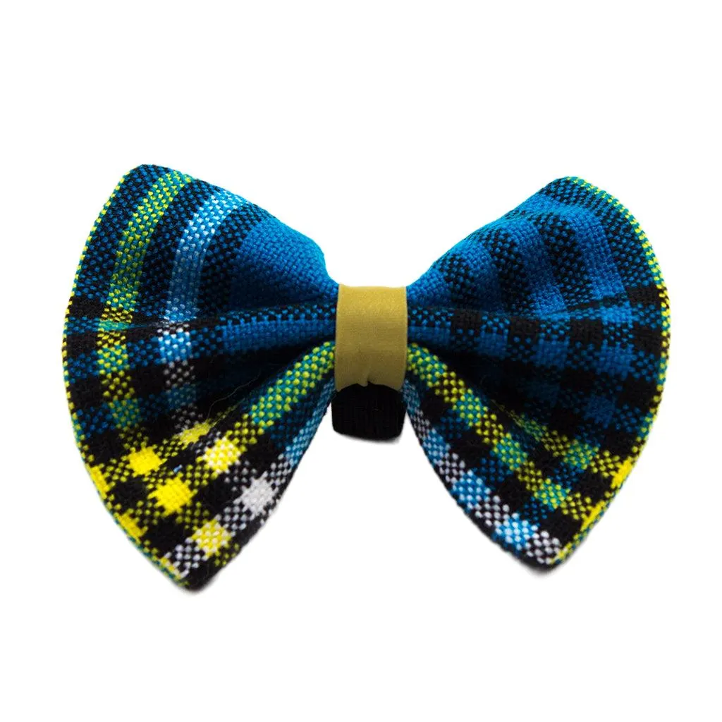 Cat Bow Tie - Blue Plaid
