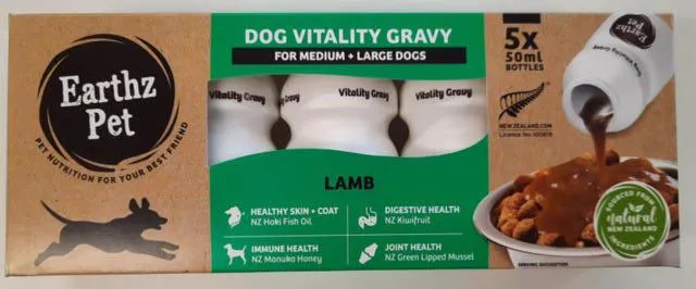 Earthz Pet Gravy Lamb Medium And Large Dogs 5x 50ml
