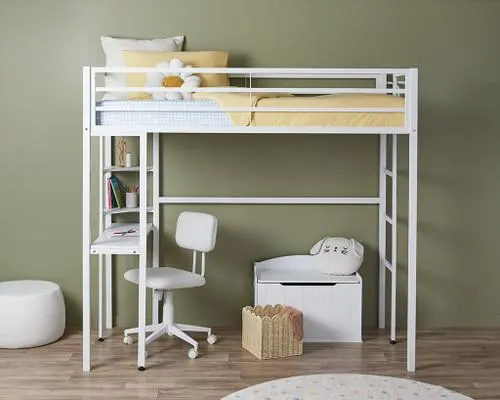 Lacie Metal Loft Bed with Desk