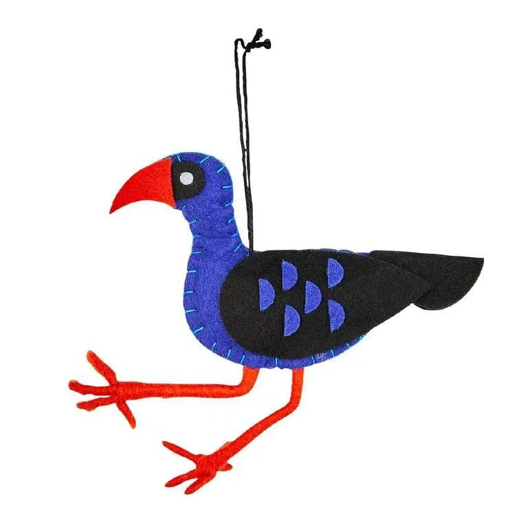 Wonderland Fun Festive Felt Pukeko Christmas Tree Decoration