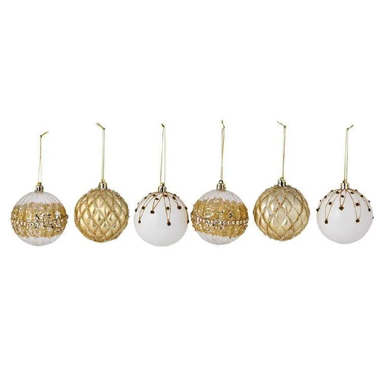 Wonderland Joyful Tidings Luxurious Christmas Baubles Assorted 6 Pack
