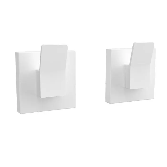 Fusion-Loc Matte White Style Pack of 2 Designer Suction Hooks