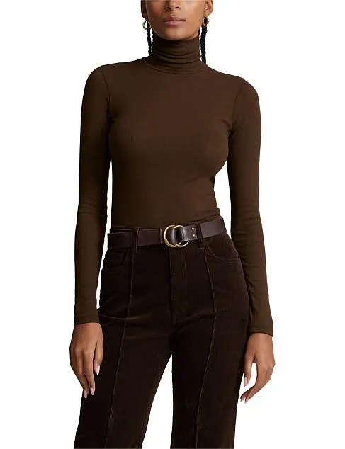STRETCH RIBBED TURTLENECK