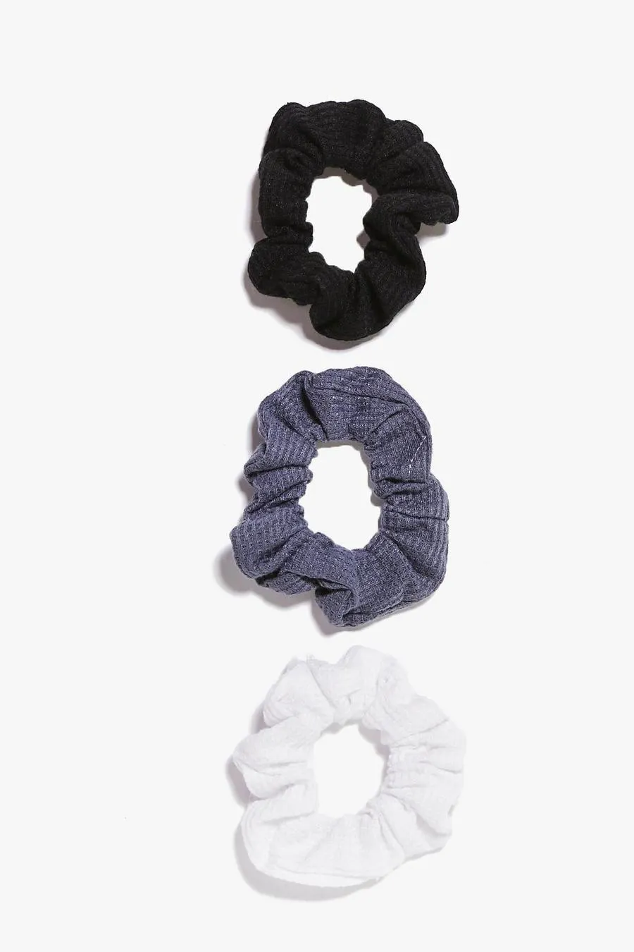 3 Pack Textured Scrunchies