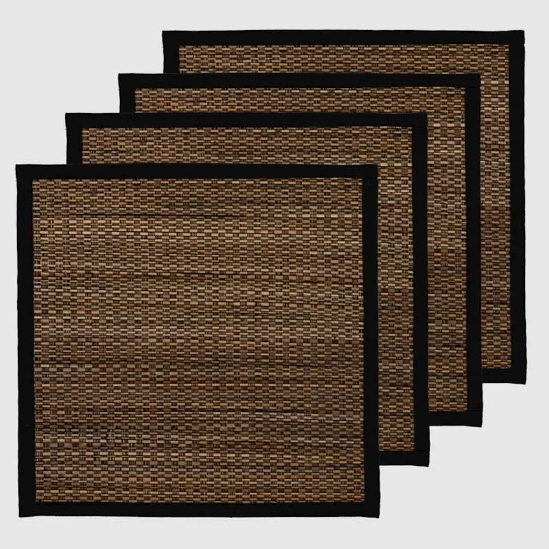 Just Home Rashida Black Placemat 35x35cm Pack 4