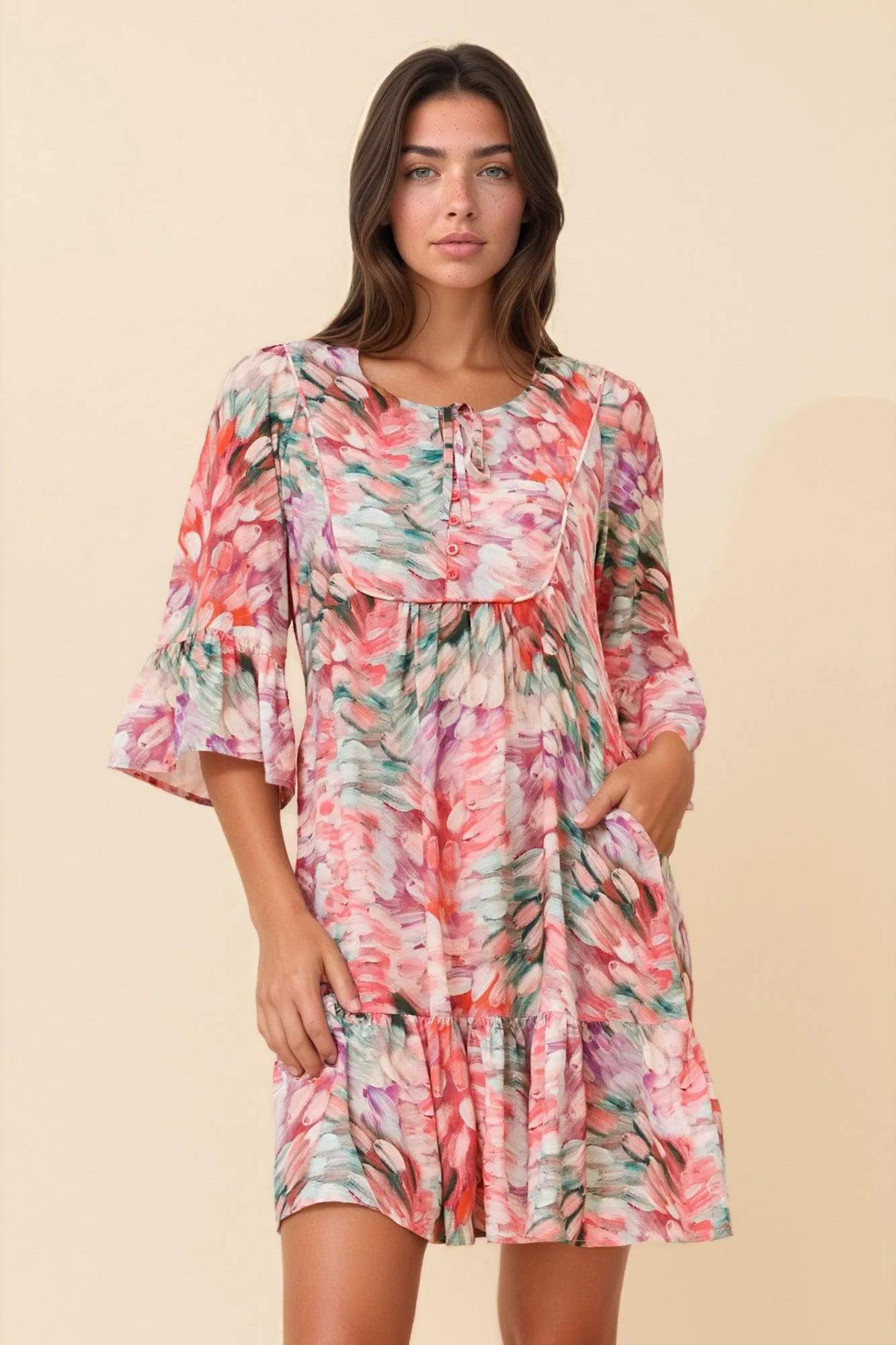 HAILEY ABSTRACT PRINT DRESS