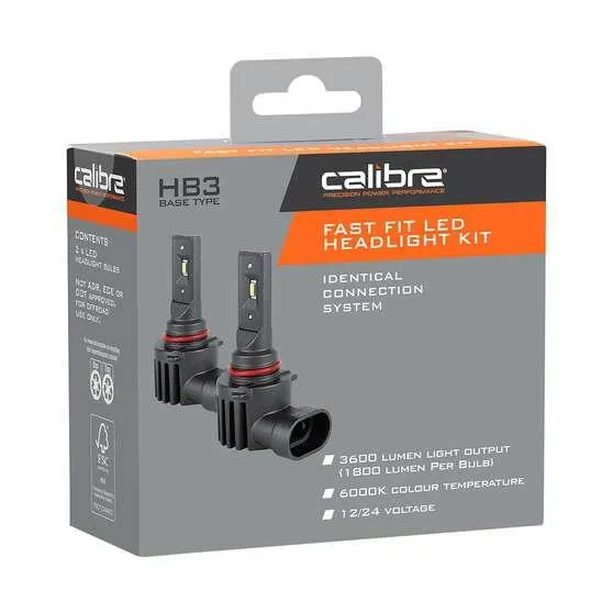 Calibre Fast Fit LED Headlight Conversion Kit - HB3 12/24V