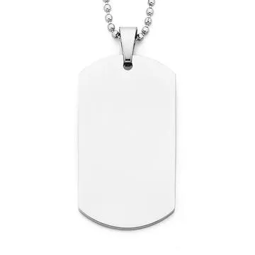 Chisel Stainless Dog Tag Pendant with Ball Chain