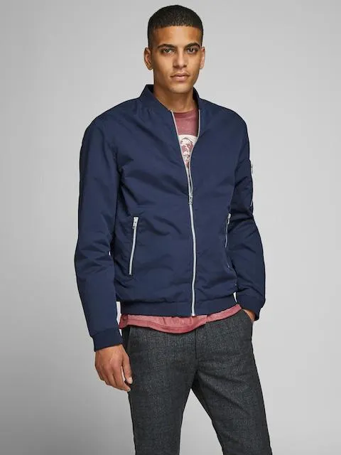 JACK AND JONES Bomber Jacket In Navy