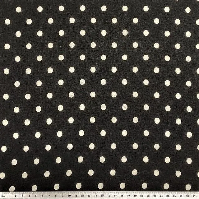 Twill Chiffon Fabric, White Black Spot- 140cm