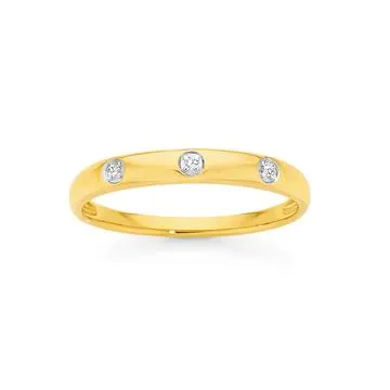 9ct 3 Stone Diamond Band