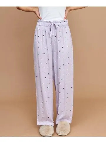 Women's Paperbag Waist PJ Pants in Lilac Ditsy Floral