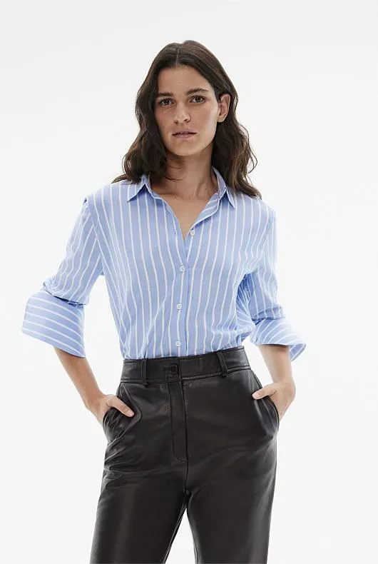 Cotton Stripe Oxford Shirt