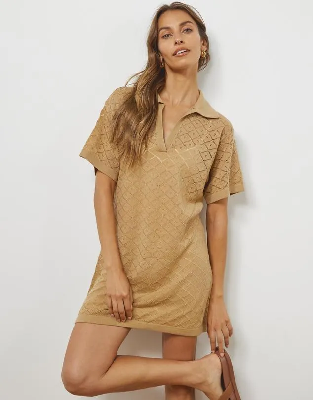 Elsie Crochet Knit Mini Dress