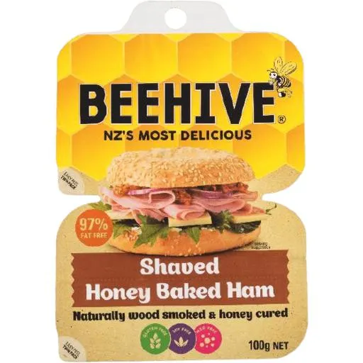 Beehive Ham Shaved Honey Baked 100g