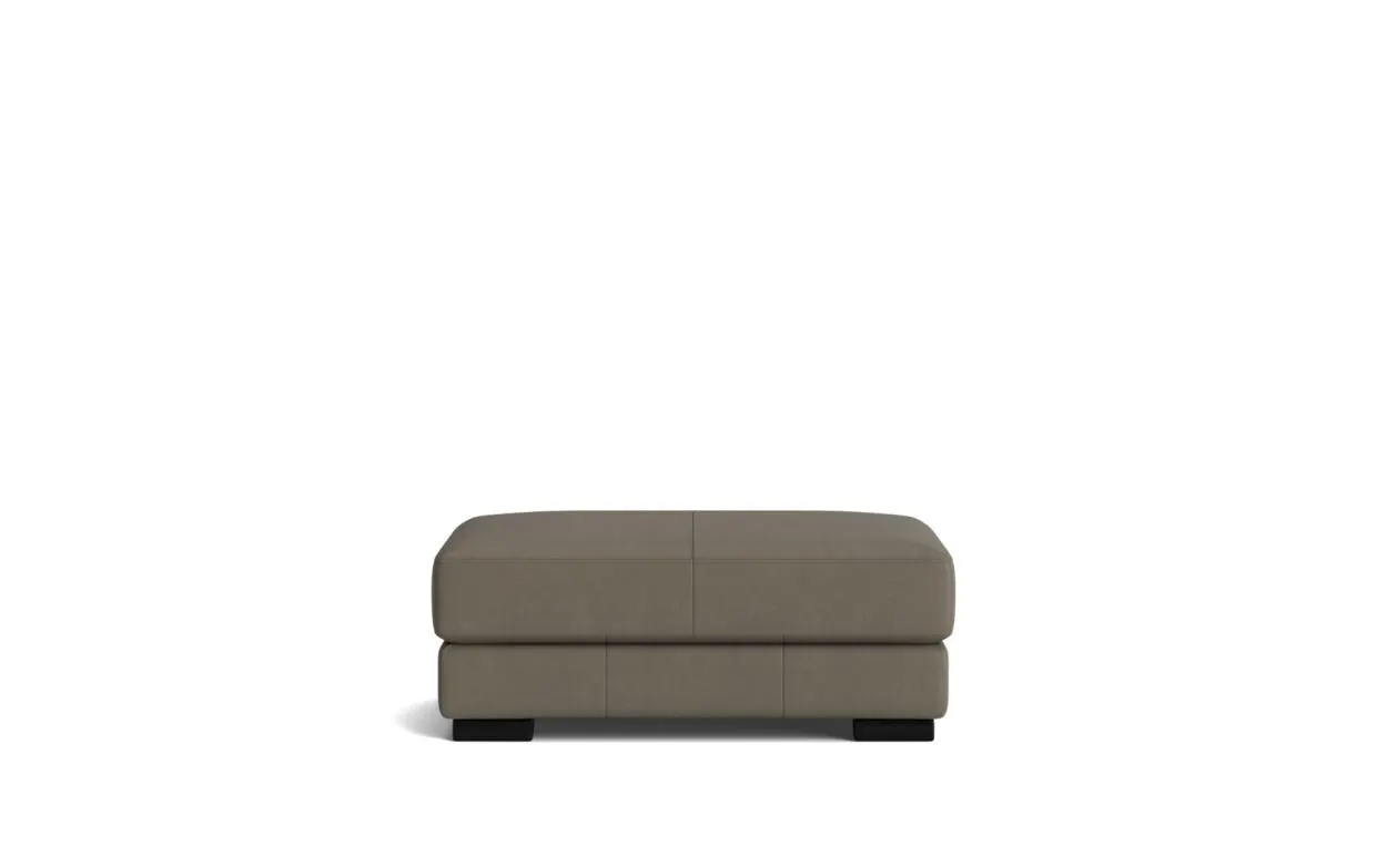 Peony ottoman in protection leather dark grey