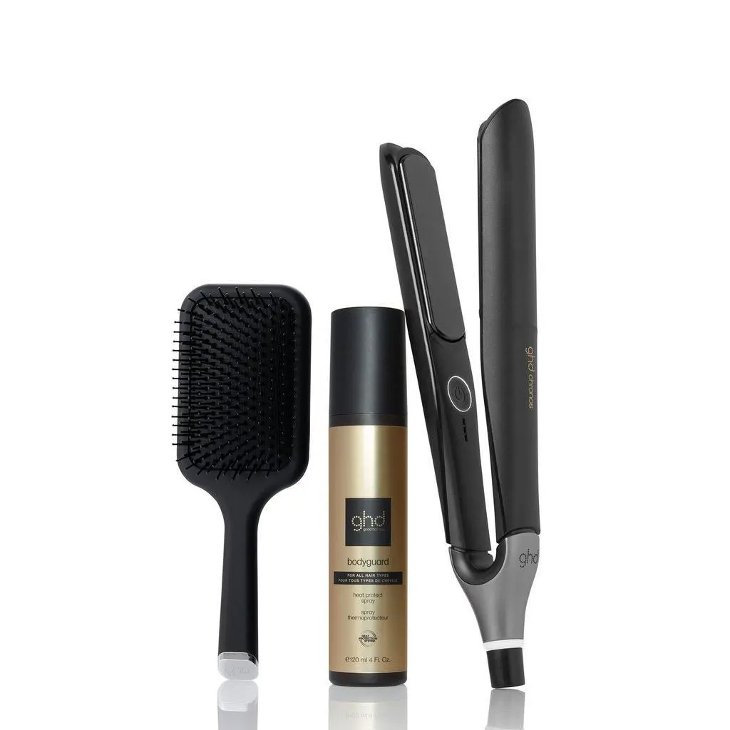 GHD CHRONOS HAIR STRAIGHTENER IN BLACK BUNDLE