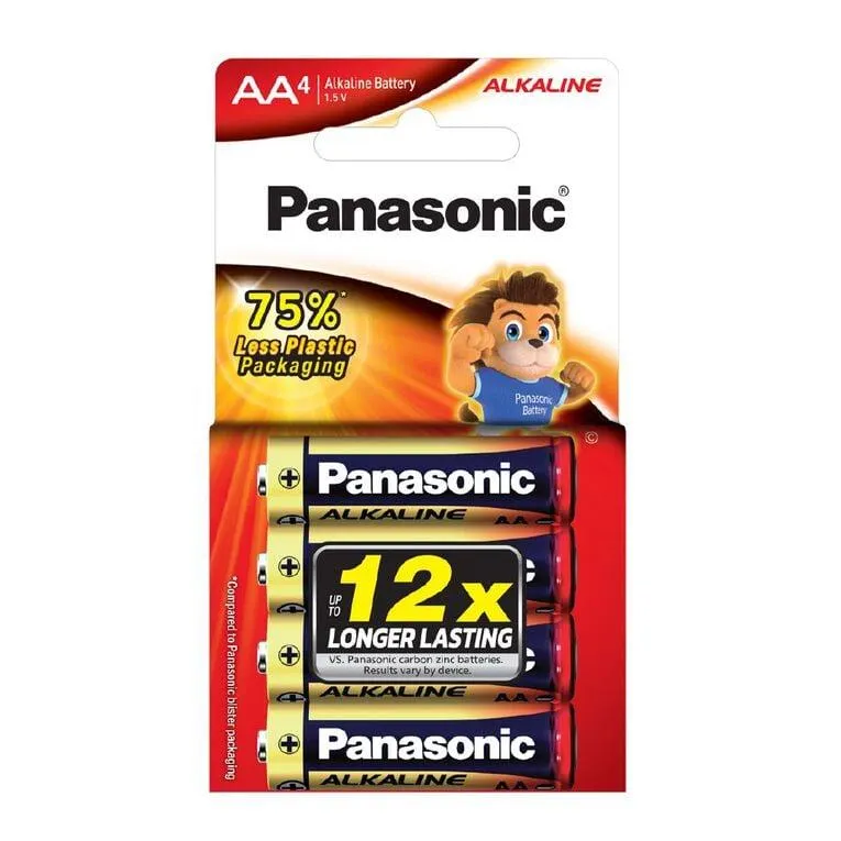 Panasonic AA Size Alkaline Batteries 4 Pack
