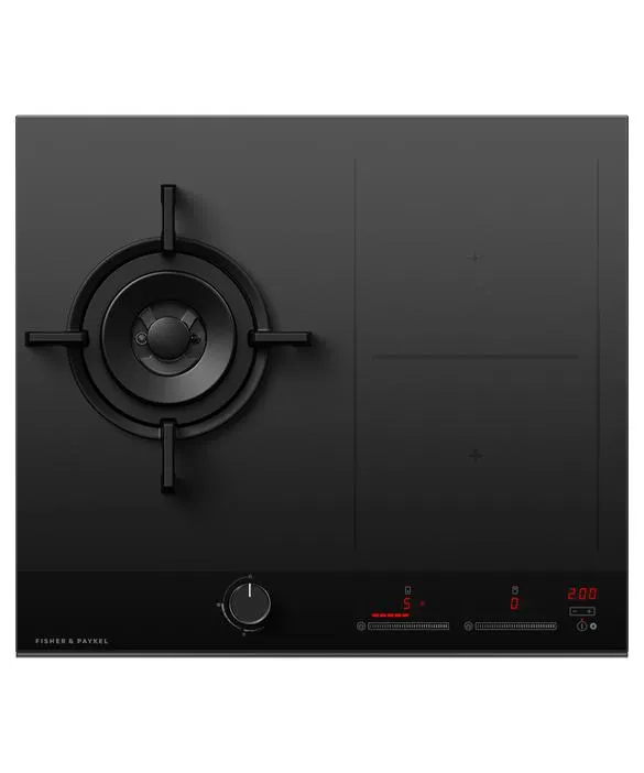 Gas + Induction Cooktop, 60cm, 1 Burner, 2 Zones with SmartZone