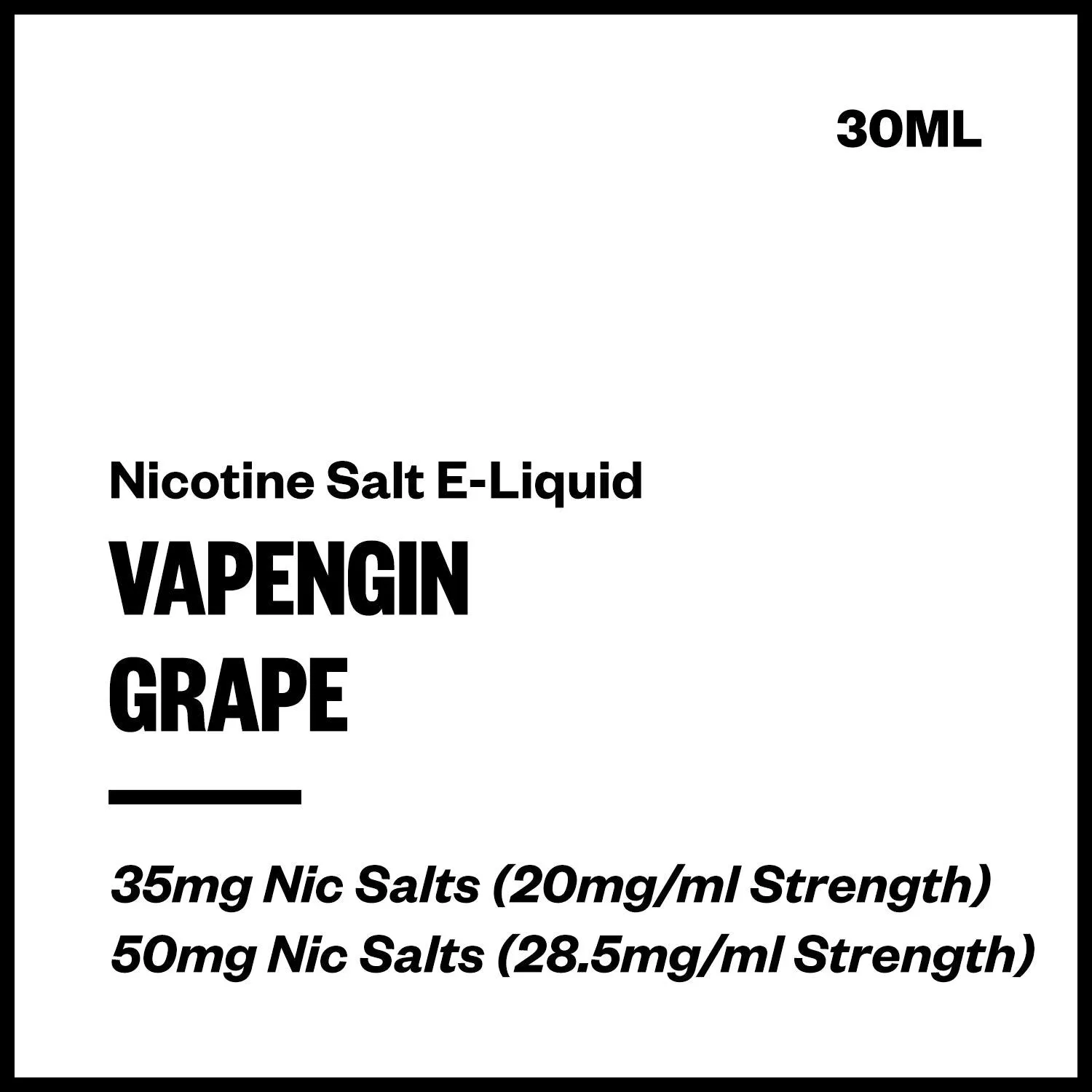 Vapengin - Grape (Nic Salt E-Liquid 30ml)