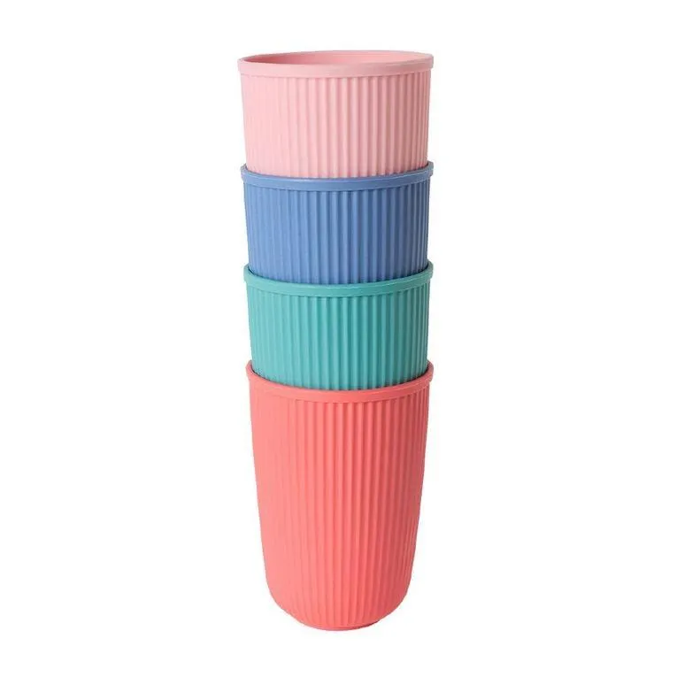 Living & Co Tropical Picnic Cups Multi-Coloured 4 Pack