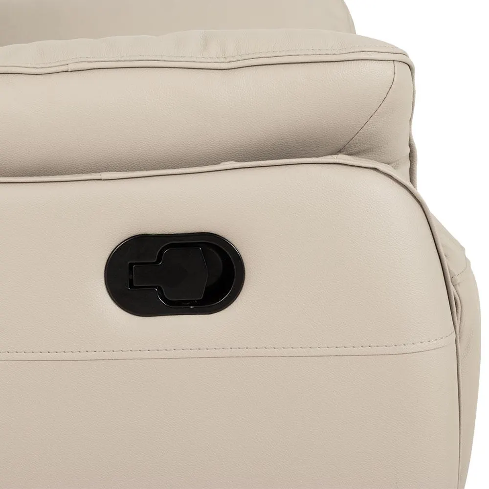 Hayley Leather Recliner, Pebble