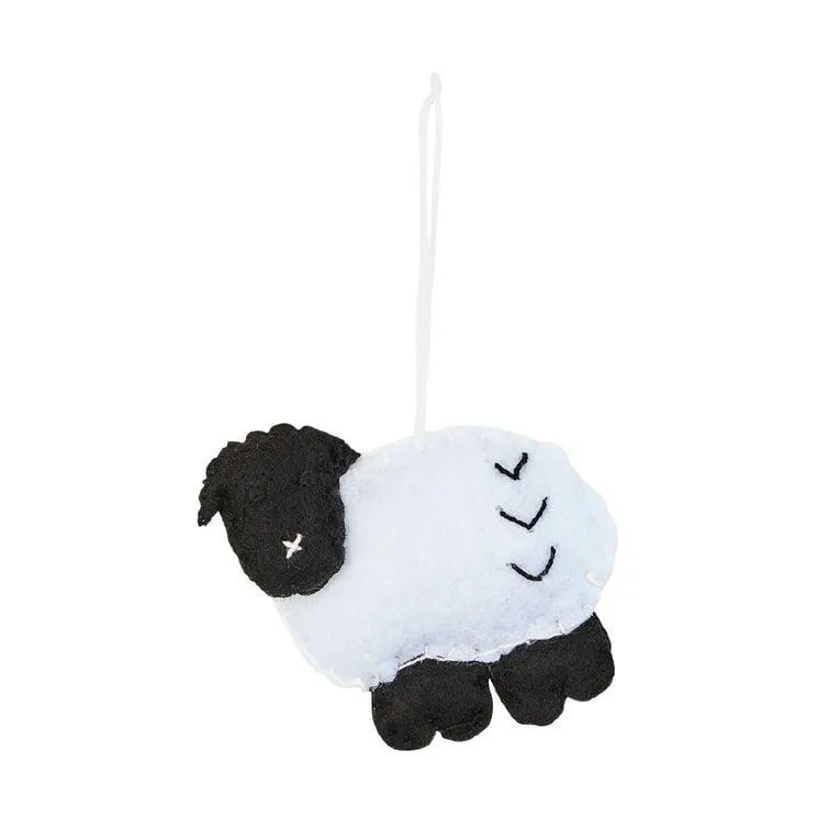 Wonderland Fun Festive Felt Sheep Christmas Tree Decoration