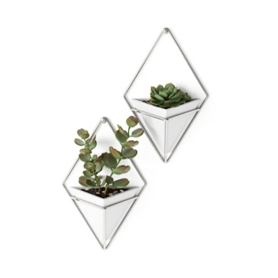 Umbra Trigg Small Wall Vessel White/Nickel