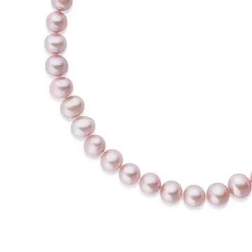 9ct Rose Gold, 50cm Pink Freshwater Pearl Necklace