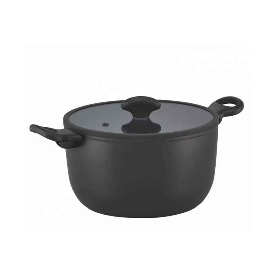 Essteele Per Domani 24cm (5.5L) Covered Casserole Pot Black