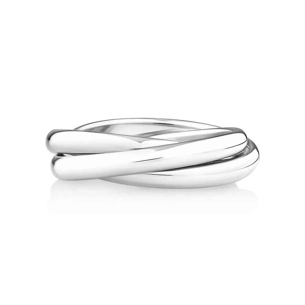 Triple Band Ring In Sterling Silver