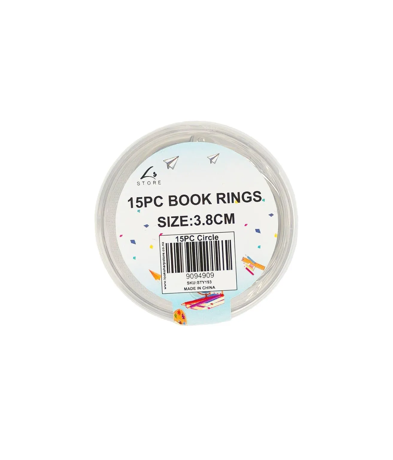 Book rings 15pc 3.8cm