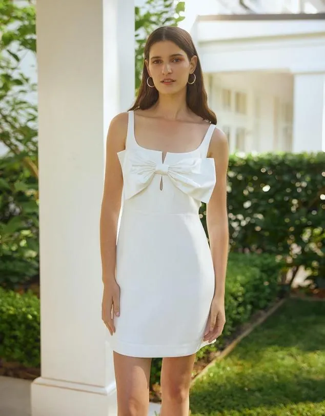 Big Bow-Detailed Mini Dress