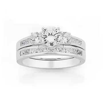 Sterling Silver Cubic Zirconia Duo Set