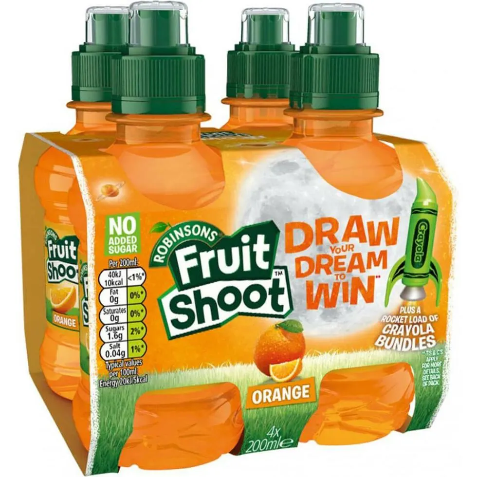 Robinsons Fruit Shoot Orange 200ml 4pk