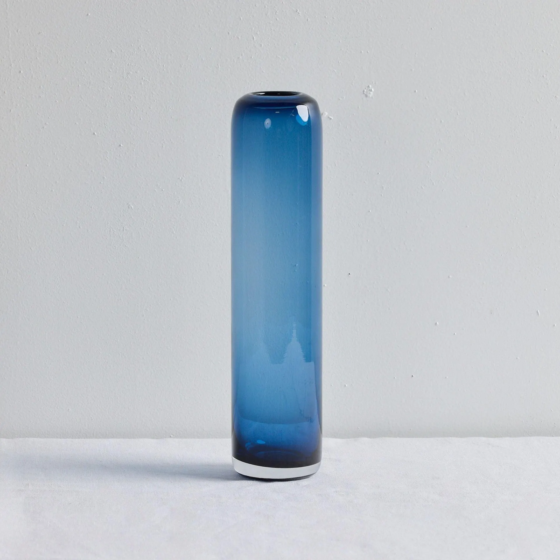 Column Glass Vase - Tall - Blue/Grey