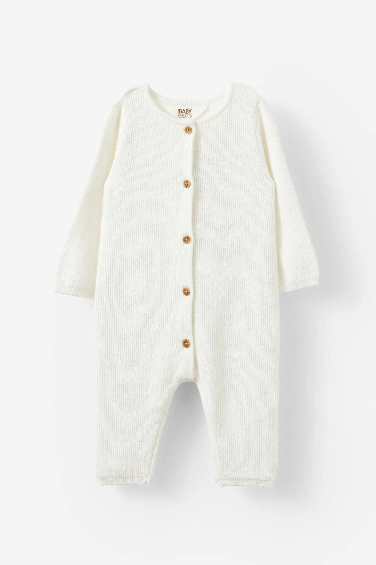 Organic Knit Long Sleeve Romper