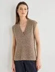 Jigsaw Compose Cosy Alpaca Vest, Soft Brown